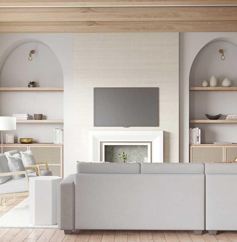 Contemporary, Classic, Farmhouse, Midcentury Modern Living Room Design by Havenly Interior Designer Amanda