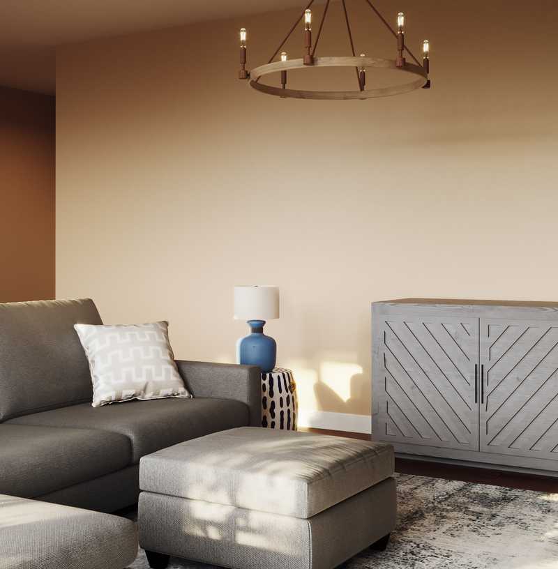 Coastal, Farmhouse Living Room Design by Havenly Interior Designer Alison