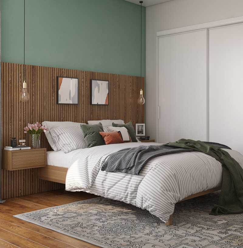 Bohemian, Midcentury Modern Bedroom Design by Havenly Interior Designer Freddi