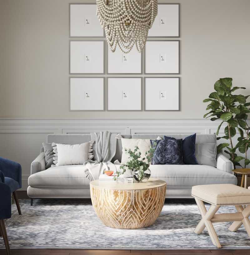 Contemporary, Bohemian, Coastal Living Room Design by Havenly Interior Designer Maria