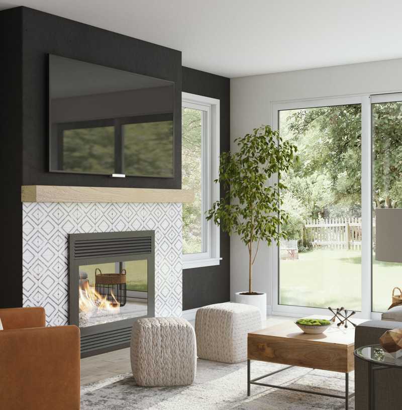 Modern, Industrial, Midcentury Modern Living Room Design by Havenly Interior Designer Jennifer