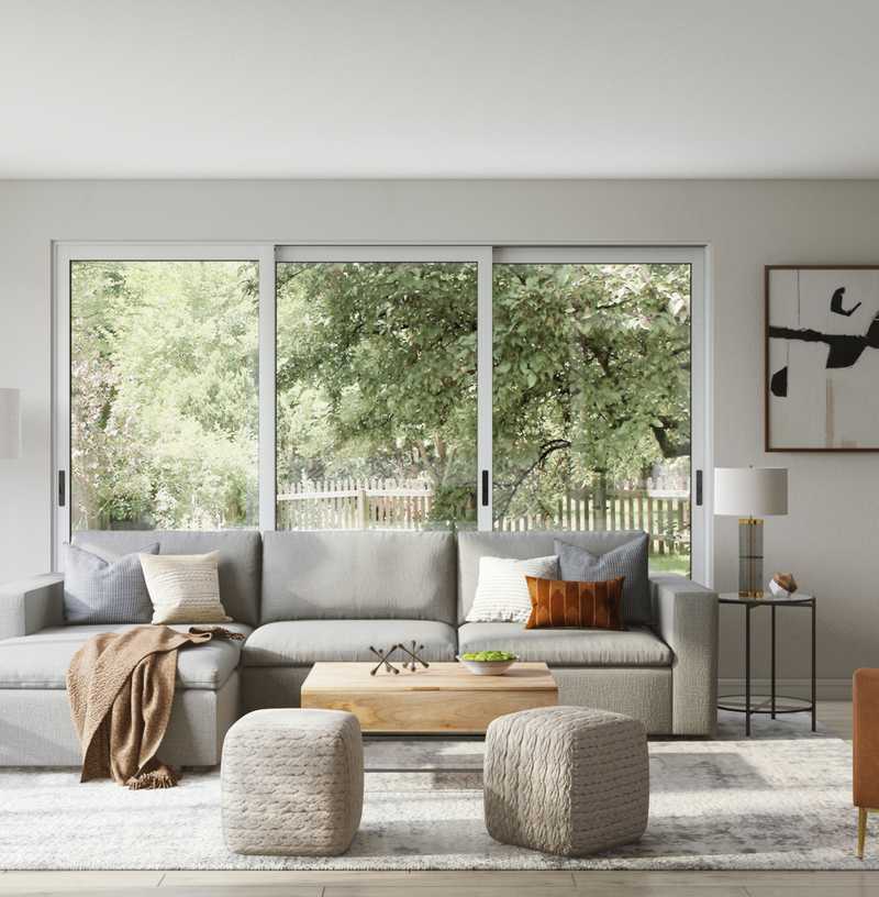 Modern, Industrial, Midcentury Modern Living Room Design by Havenly Interior Designer Jennifer