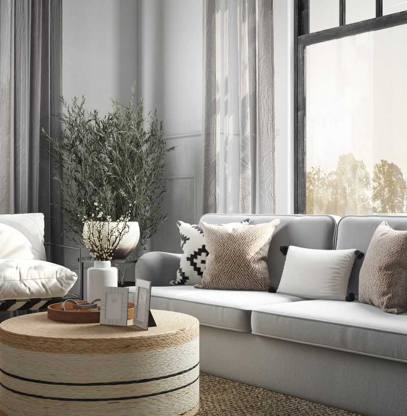 Coastal, Farmhouse, Transitional Living Room Design by Havenly Interior Designer Crystal
