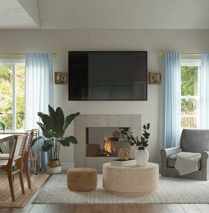 Coastal, Glam Living Room Design by Havenly Interior Designer Veridiana