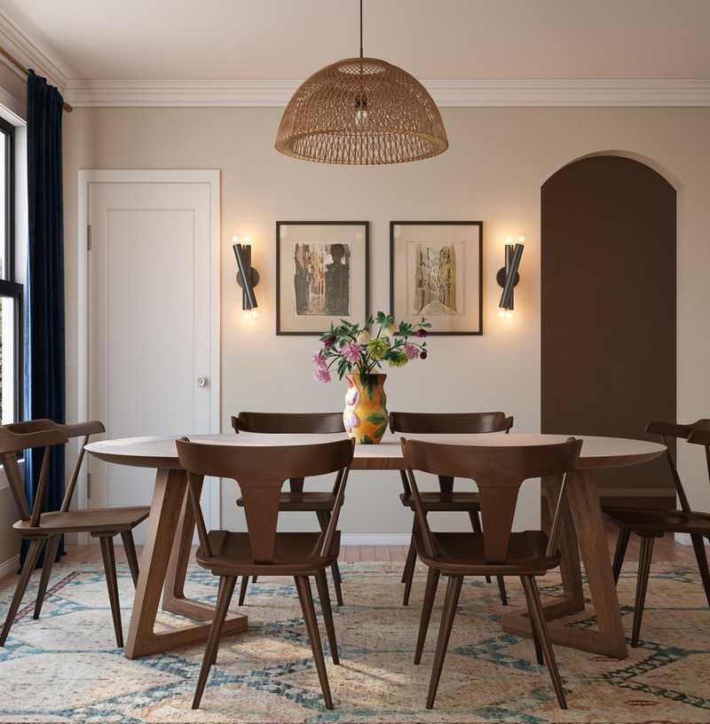 Modern, Global, Midcentury Modern Dining Room Design by Havenly Interior Designer Carla