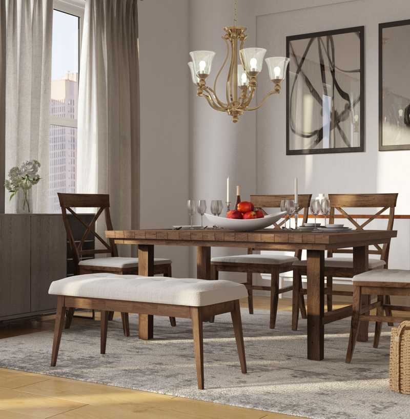 Farmhouse, Rustic, Country, Minimal Dining Room Design by Havenly Interior Designer Daniela