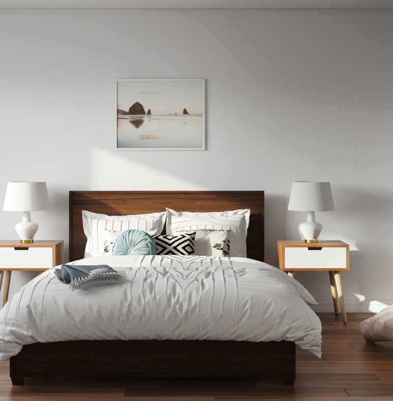 Bohemian, Midcentury Modern Bedroom Design by Havenly Interior Designer Brianna