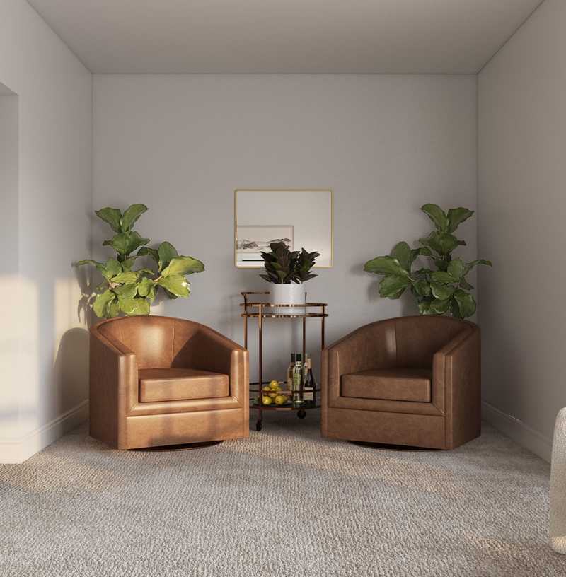 Bohemian, Midcentury Modern Living Room Design by Havenly Interior Designer Sawyer