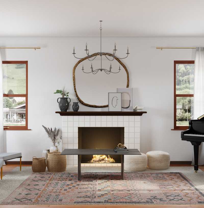 Eclectic, Bohemian, Scandinavian Living Room Design by Havenly Interior Designer Maria