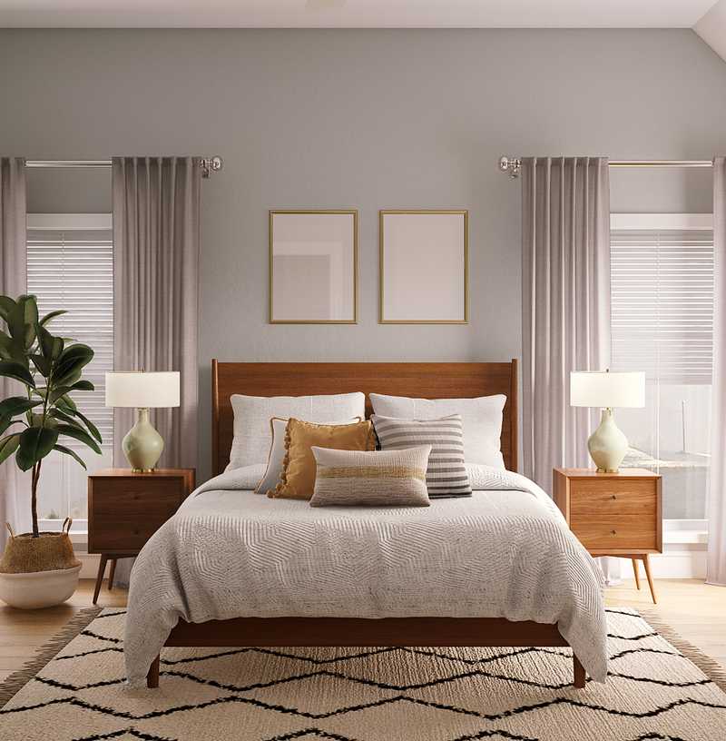 Bohemian, Global, Midcentury Modern Bedroom Design by Havenly Interior Designer Crystal