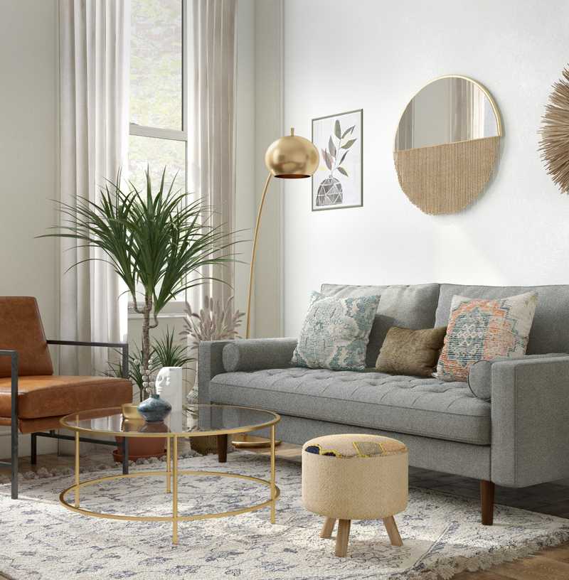 Bohemian Living Room Design by Havenly Interior Designer Priscila