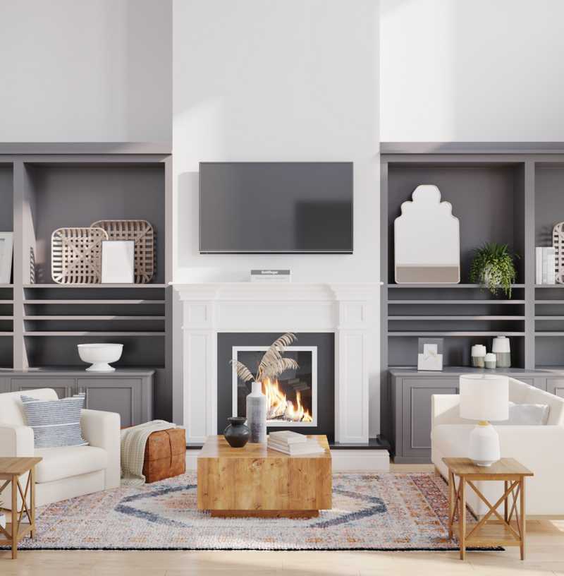 Classic, Bohemian Living Room Design by Havenly Interior Designer Emily