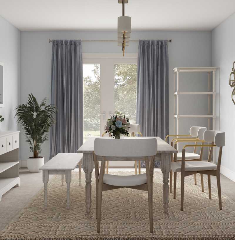 Coastal, Farmhouse Dining Room Design by Havenly Interior Designer Amira