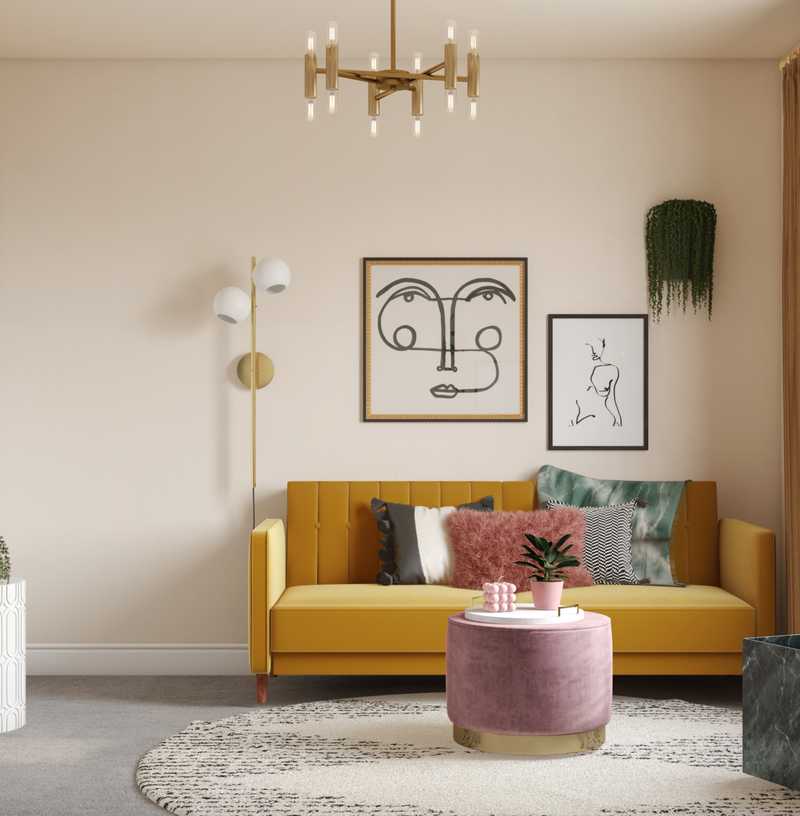 Eclectic, Glam, Preppy Office Design by Havenly Interior Designer Jade
