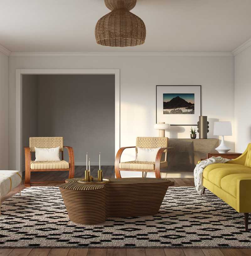 Eclectic, Bohemian, Midcentury Modern Living Room Design by Havenly Interior Designer Paige