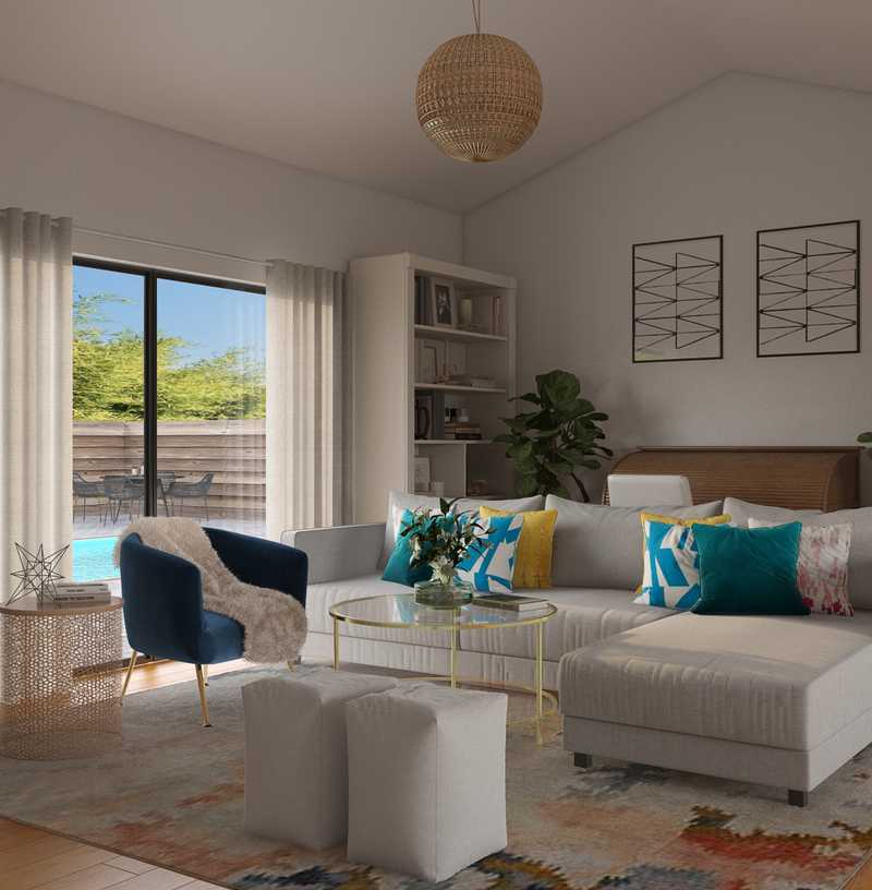 Modern, Glam, Midcentury Modern, Preppy Living Room Design by Havenly Interior Designer Stephanie