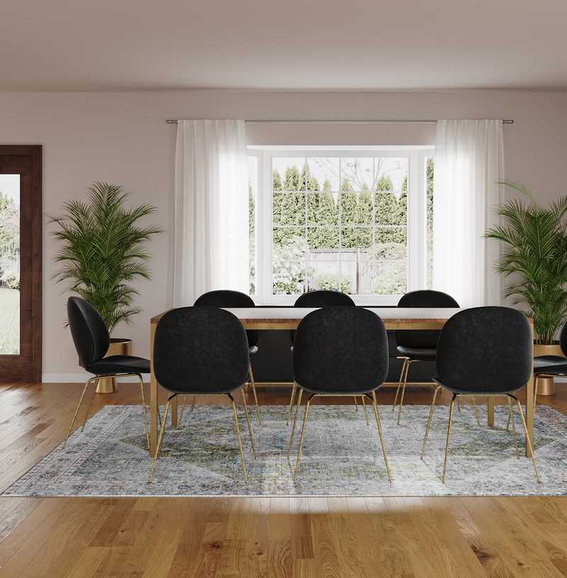 Modern, Eclectic, Glam, Midcentury Modern Dining Room Design by Havenly Interior Designer Carla