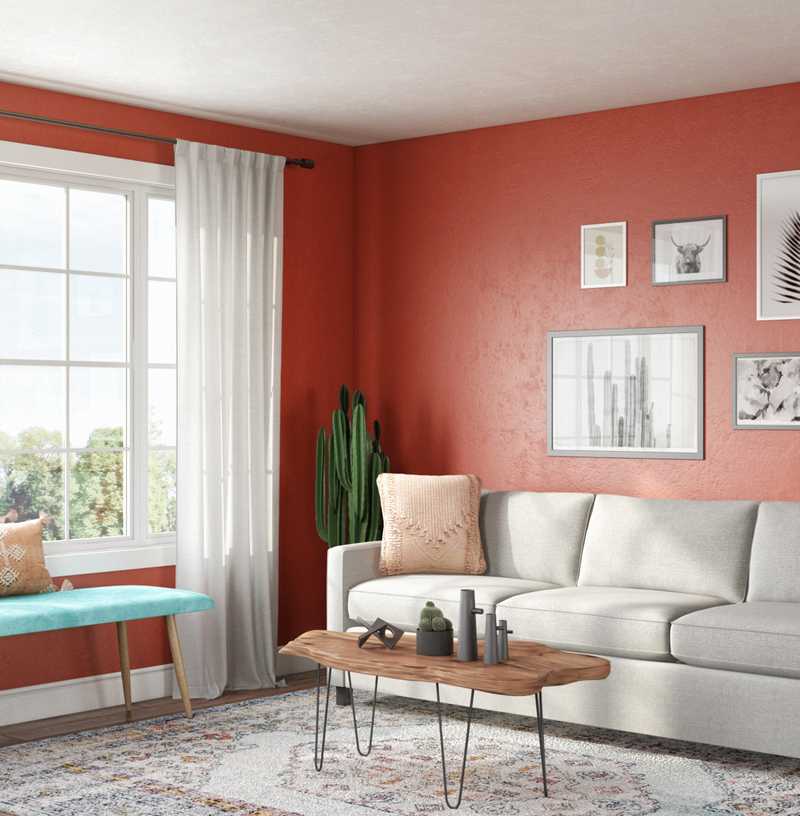 Bohemian, Scandinavian Living Room Design by Havenly Interior Designer Ashley