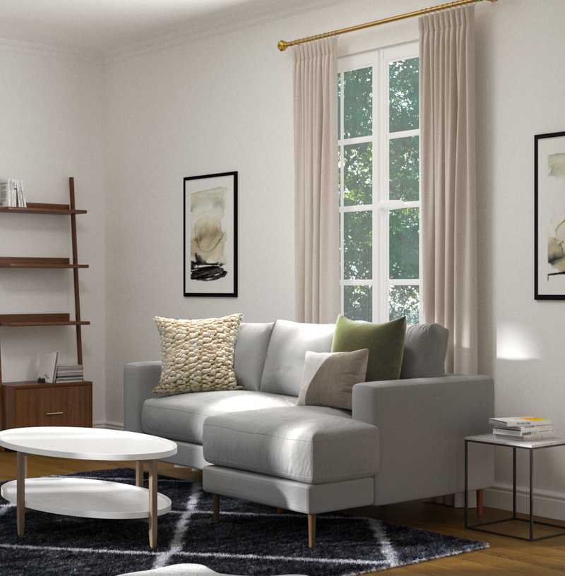 Bohemian, Midcentury Modern Living Room Design by Havenly Interior Designer Tessa