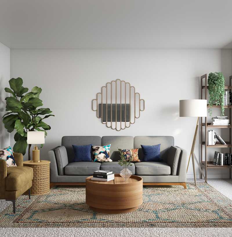 Eclectic, Bohemian, Midcentury Modern Living Room Design by Havenly Interior Designer Freddi