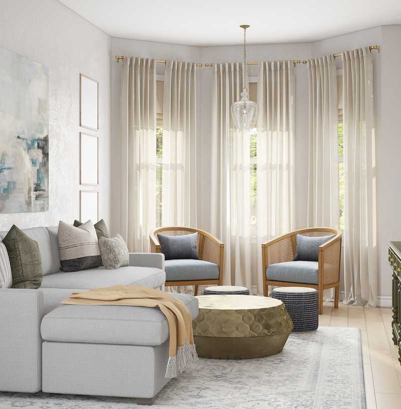 Coastal, Farmhouse, Transitional Living Room Design by Havenly Interior Designer Jennifer