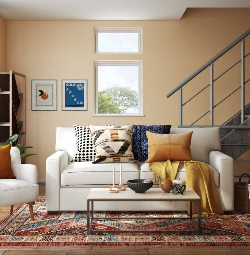 Modern, Bohemian Living Room Design by Havenly Interior Designer Claire