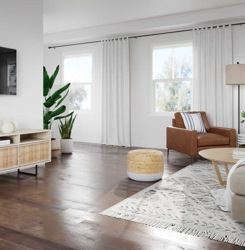 Modern, Coastal, Transitional Living Room Design by Havenly Interior Designer Amanda