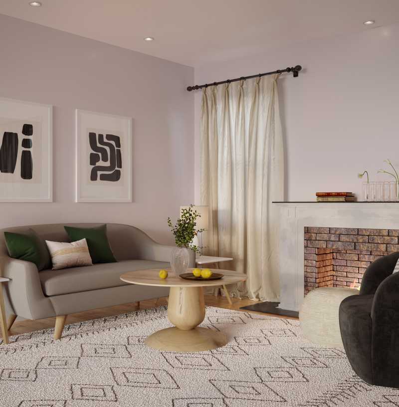 Bohemian, Midcentury Modern Living Room Design by Havenly Interior Designer Isabella