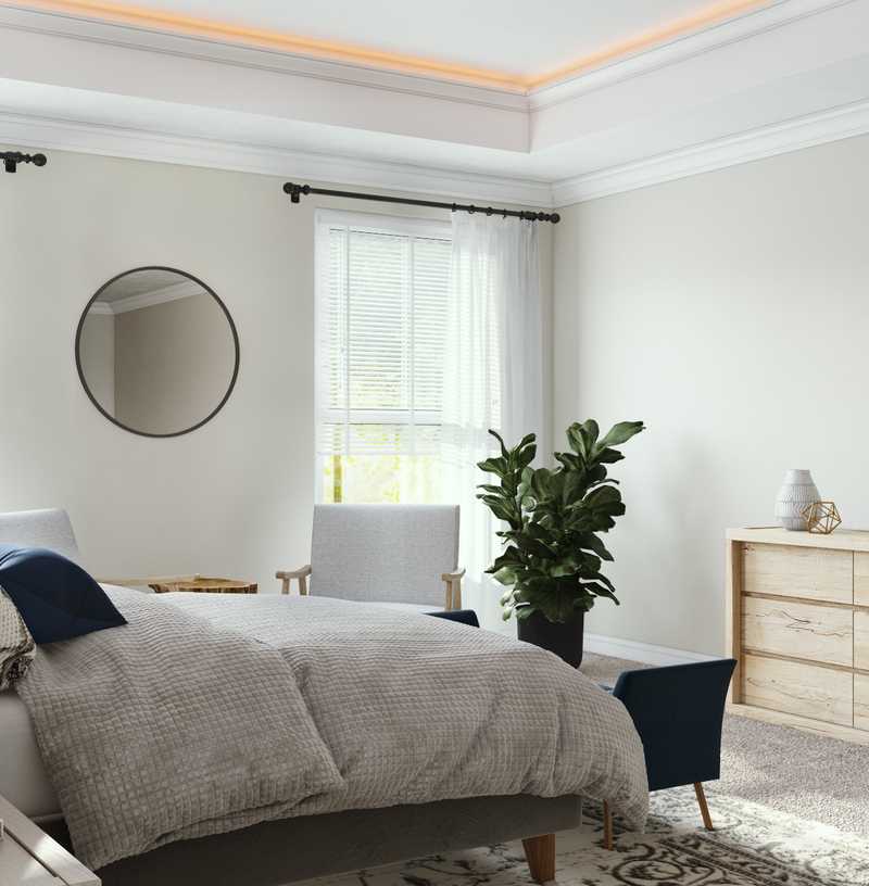 Industrial, Midcentury Modern Bedroom Design by Havenly Interior Designer Caitlin