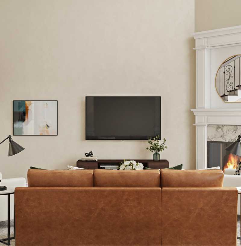 Industrial, Midcentury Modern Living Room Design by Havenly Interior Designer Caitlin