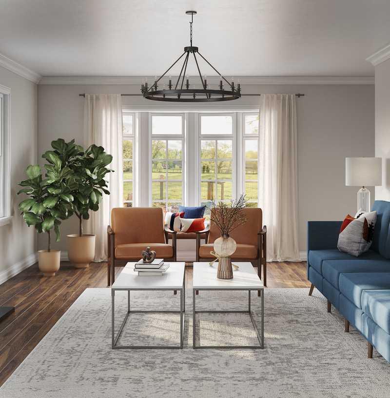 Modern, Industrial Living Room Design by Havenly Interior Designer Camila