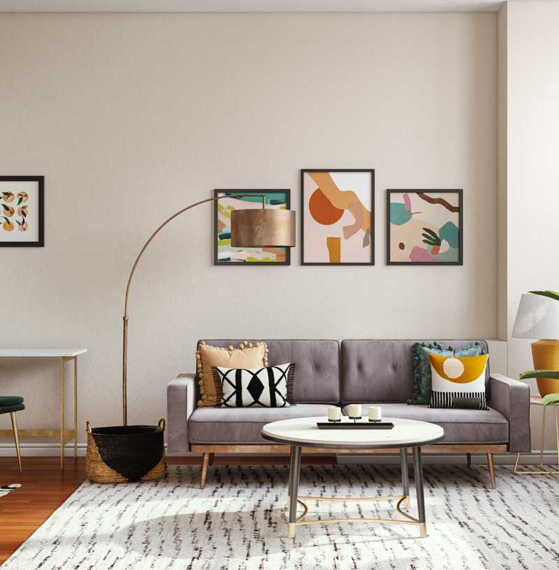 Eclectic, Midcentury Modern Living Room Design by Havenly Interior Designer Julia