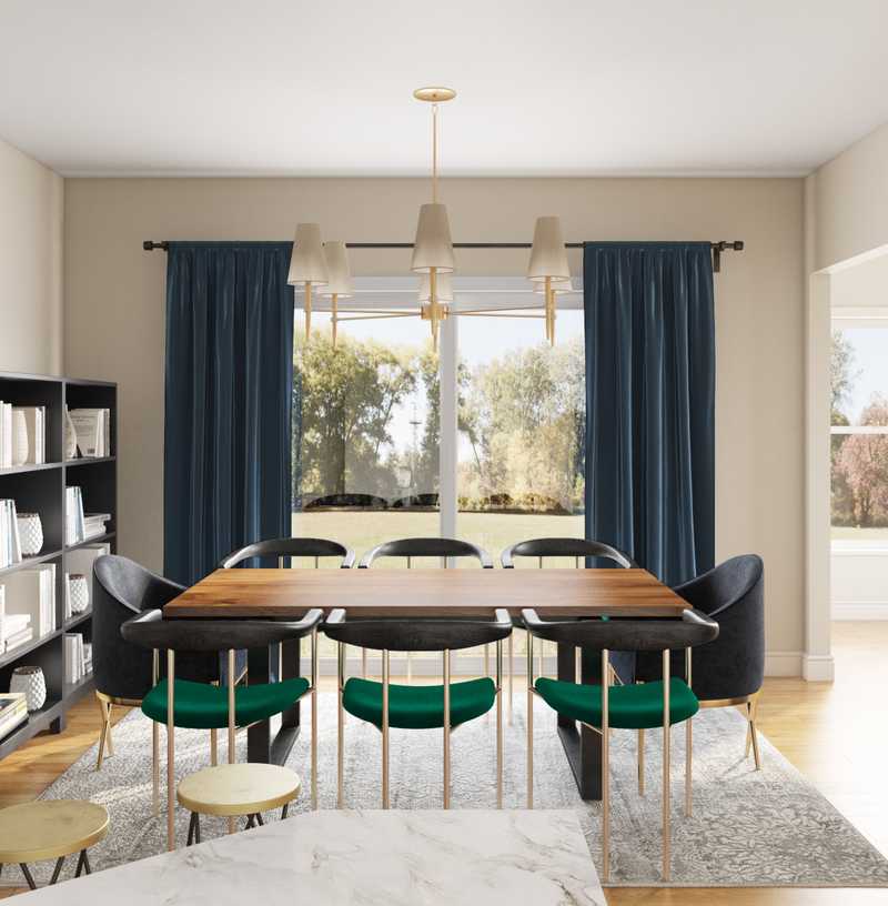 Classic, Glam, Farmhouse Dining Room Design by Havenly Interior Designer Sara