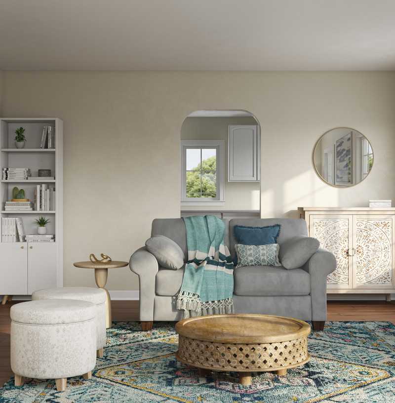 Modern, Bohemian Living Room Design by Havenly Interior Designer Sarah