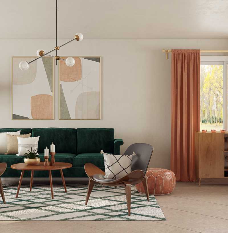 Modern, Midcentury Modern Living Room Design by Havenly Interior Designer Francisco