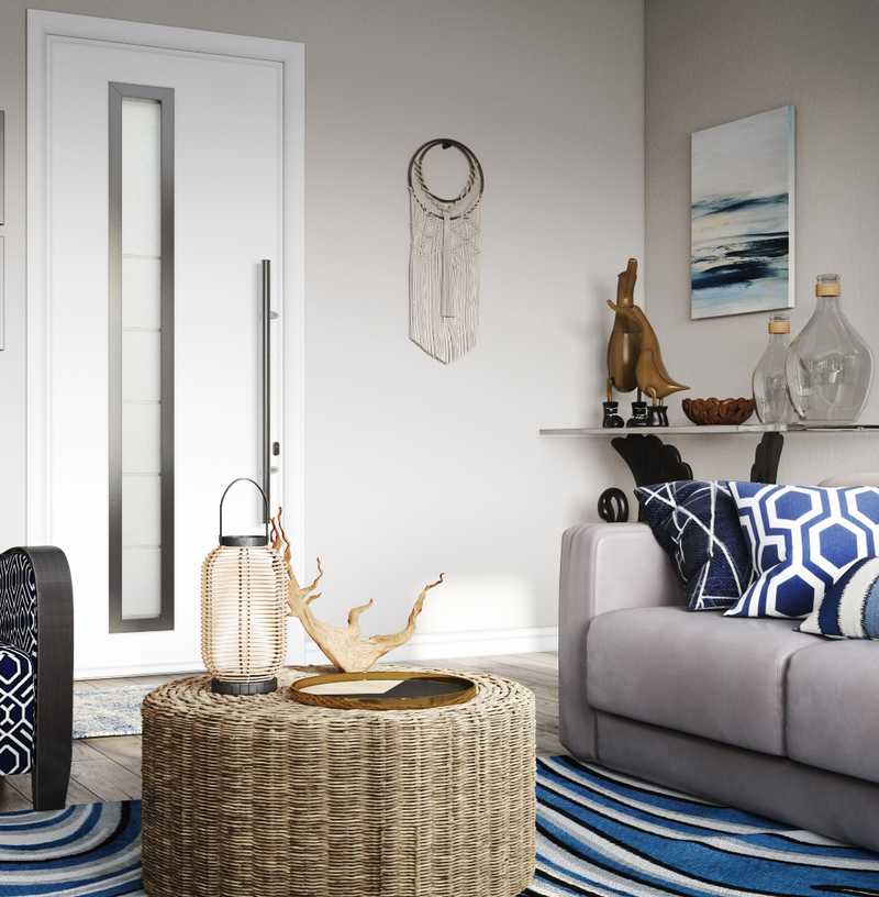 Contemporary, Modern, Bohemian, Coastal Living Room Design by Havenly Interior Designer Scott