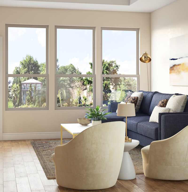 Glam, Preppy Living Room Design by Havenly Interior Designer Sofia