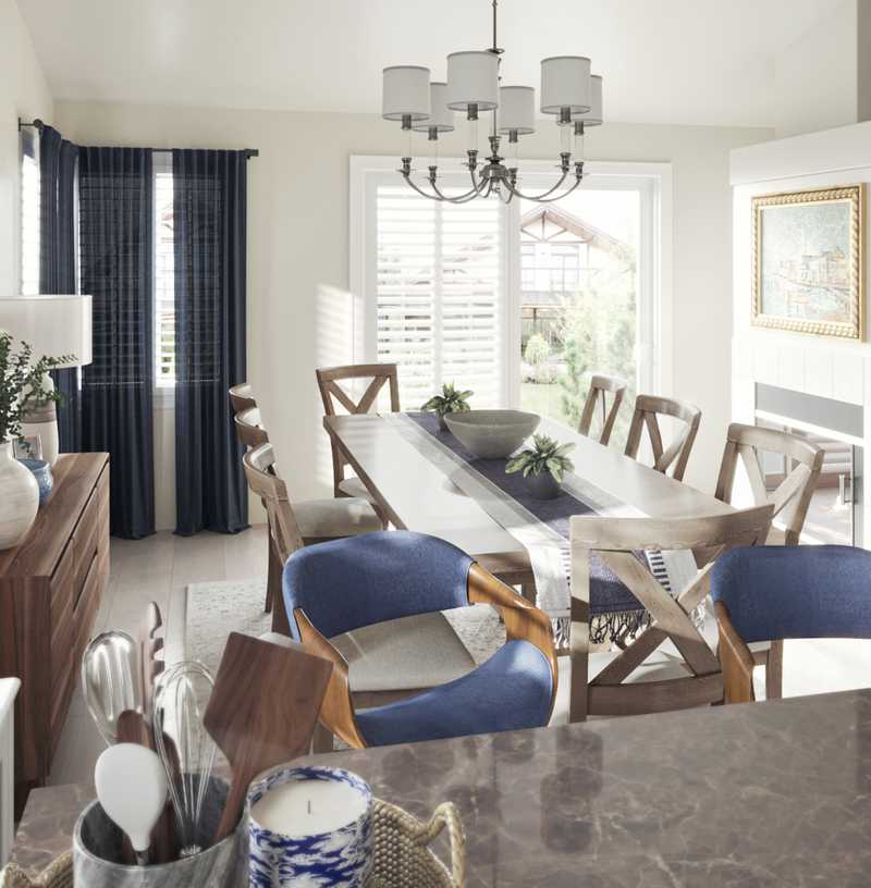 Modern, Coastal, Farmhouse Dining Room Design by Havenly Interior Designer Briana