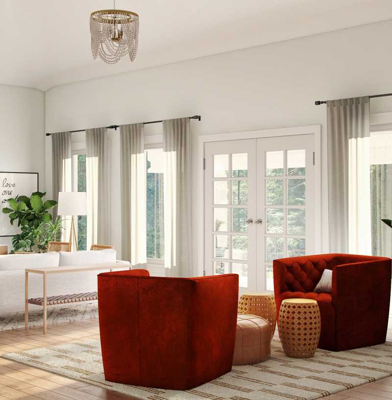 Eclectic, Bohemian, Midcentury Modern Living Room Design by Havenly Interior Designer Natalie