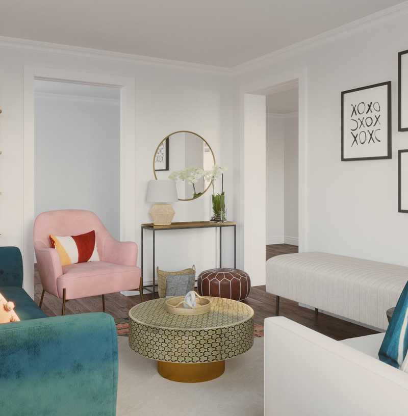 Modern, Bohemian, Midcentury Modern, Preppy Living Room Design by Havenly Interior Designer Gabrielle