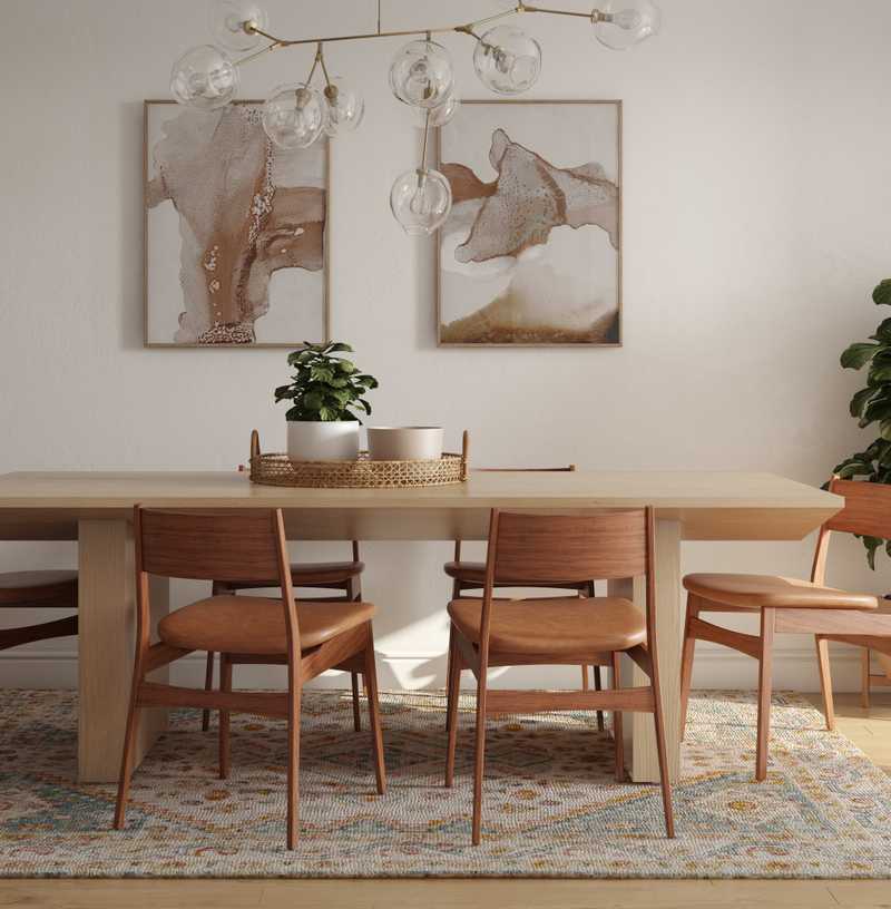 Bohemian, Midcentury Modern Dining Room Design by Havenly Interior Designer Cathryn
