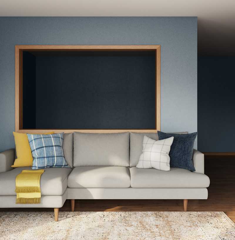 Rustic, Midcentury Modern Living Room Design by Havenly Interior Designer Priscila