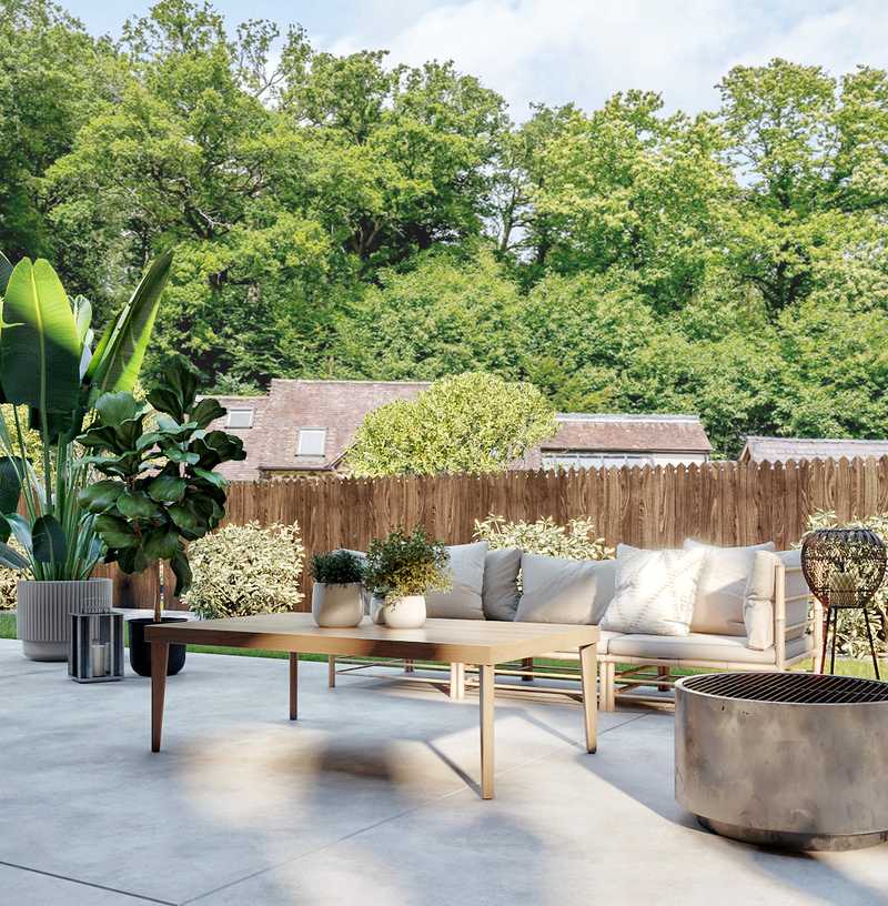 Bohemian, Midcentury Modern Outdoor Space Design by Havenly Interior Designer Samantha