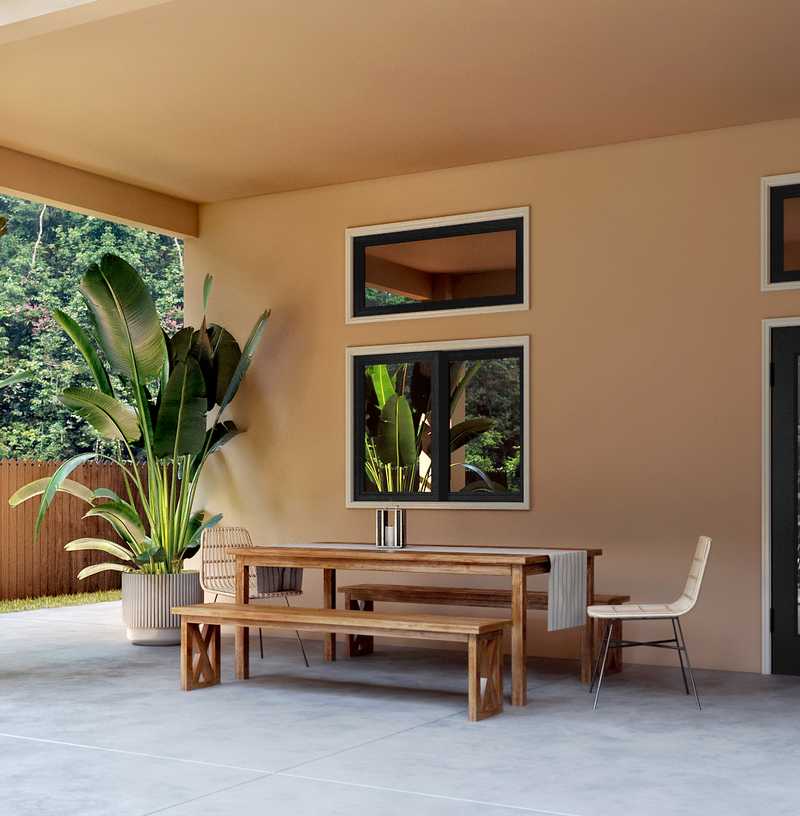Bohemian, Midcentury Modern Outdoor Space Design by Havenly Interior Designer Samantha