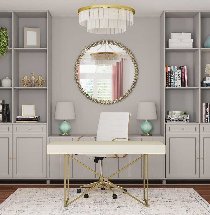 Modern, Glam, Traditional Office Design by Havenly Interior Designer Jade