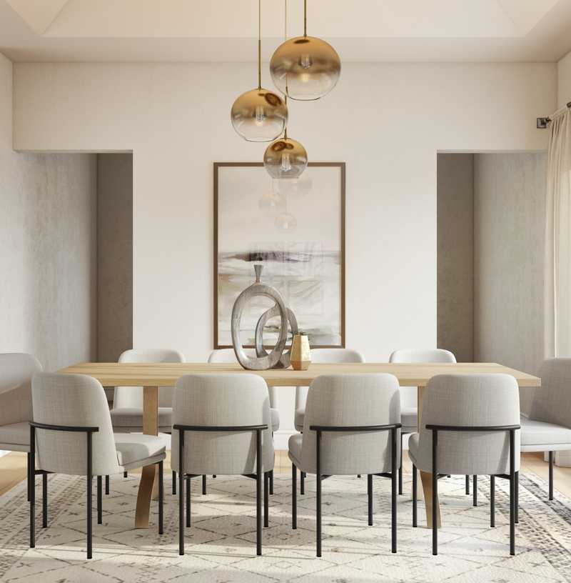 Modern, Glam, Minimal, Scandinavian Dining Room Design by Havenly Interior Designer Madison