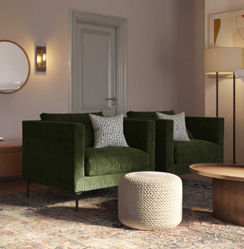 Modern, Bohemian, Midcentury Modern, Minimal Living Room Design by Havenly Interior Designer Hayley