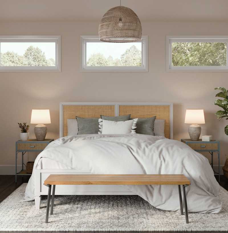 Bohemian, Coastal, Transitional Bedroom Design by Havenly Interior Designer Amelia