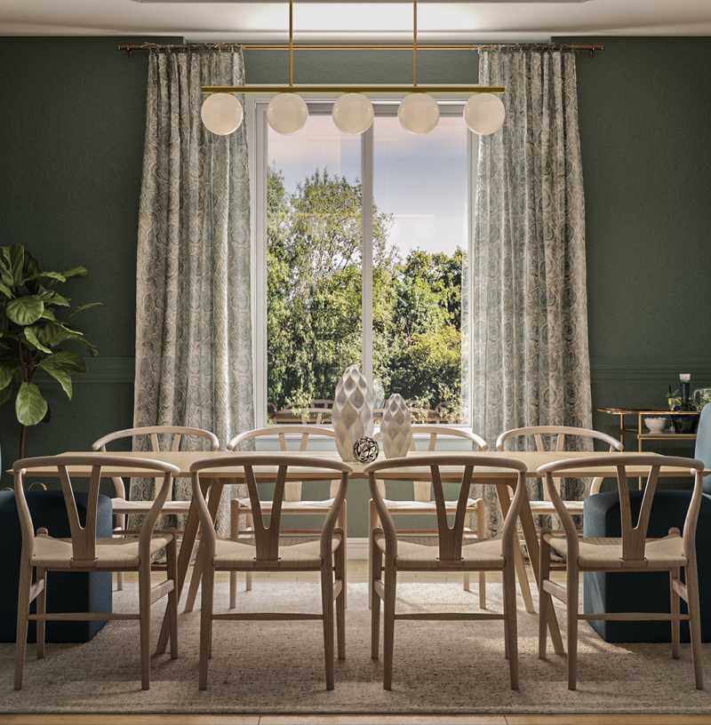 Contemporary, Modern, Eclectic, Coastal, Glam, Midcentury Modern, Scandinavian Dining Room Design by Havenly Interior Designer Kylie