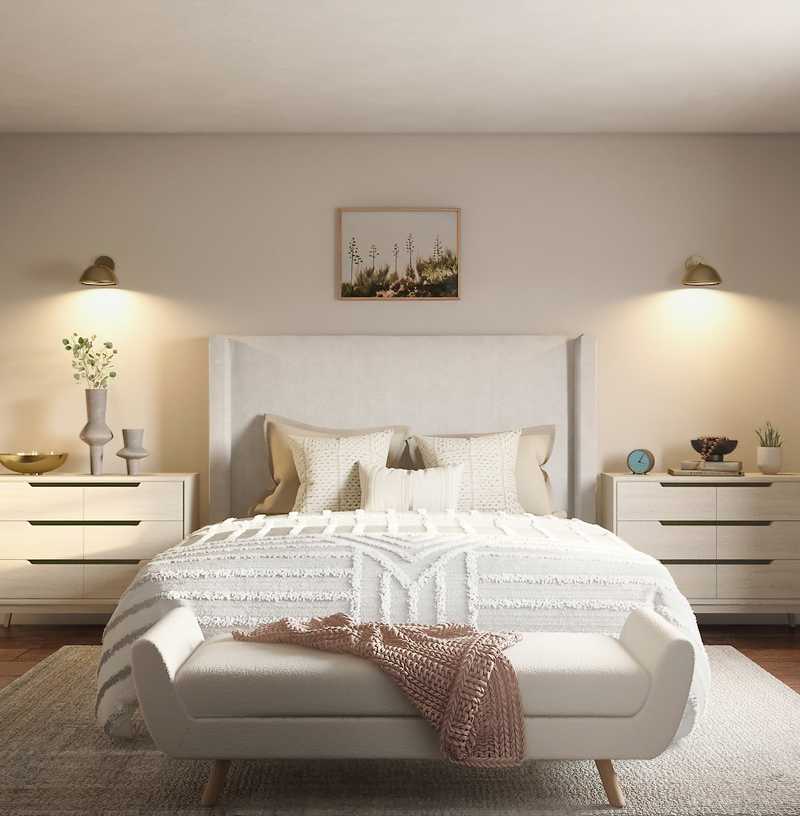 Modern, Eclectic, Bohemian, Farmhouse, Midcentury Modern Bedroom Design by Havenly Interior Designer Christina
